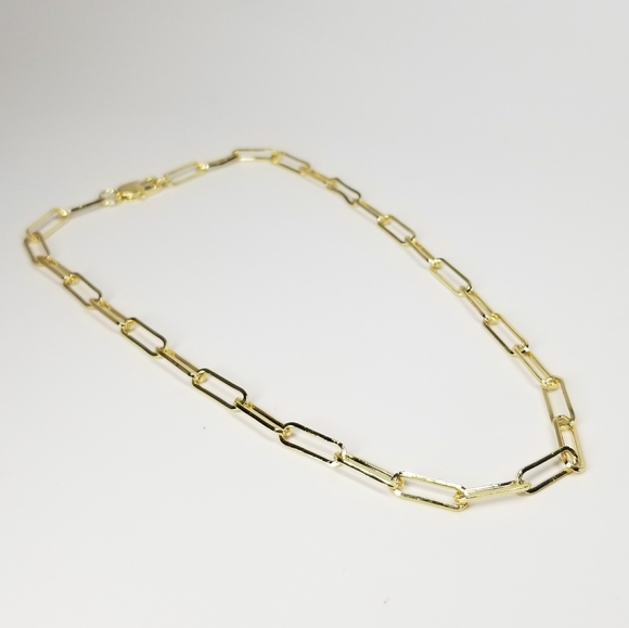NWT 14K Gold Paper Clip Links Chain Necklace NWT - Picture 6 of 8